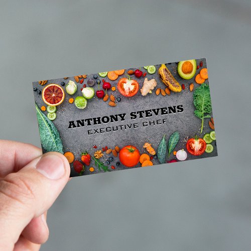 Fruits and Vegetables on Table Business Card
