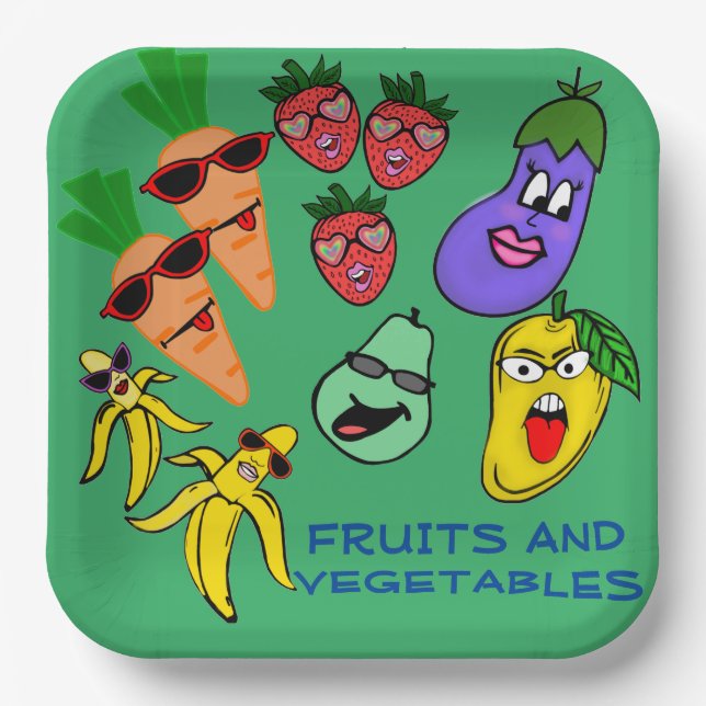 FRUITS AND VEGETABLES PAPER PLATES (Front)