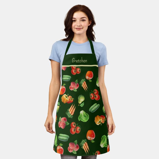 Fruits and Vegetables Personalized Apron (Worn)