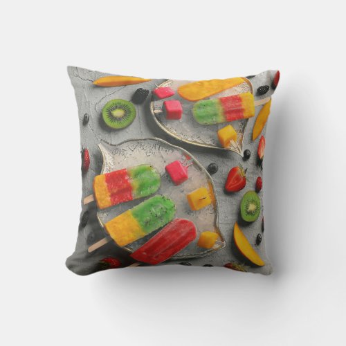 Fruits And Vegetables Throw Pillow