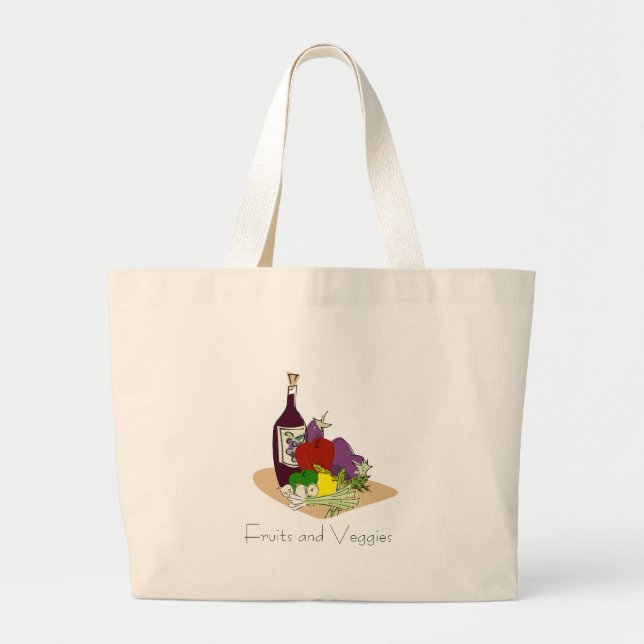 Fruits and Veggies Grocery Tote (Front)