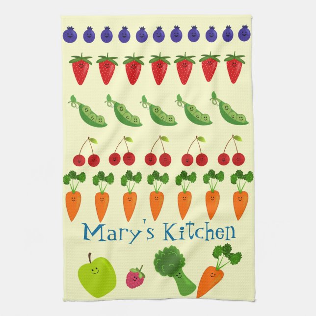 Fruits and Veggies Personalized Towel (Vertical)