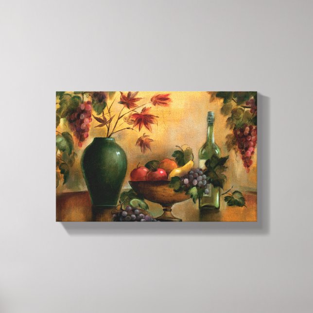 Fruits and Wine with Autumn Hues Canvas Print (Front)