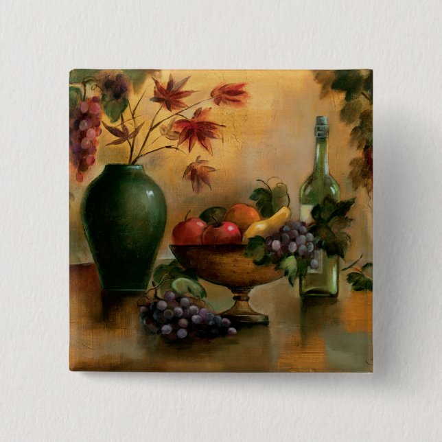 Fruits and Wine with Autumn Hues Pinback Button (Front)