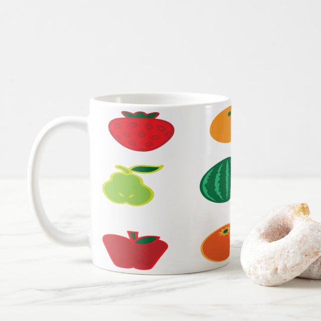Fruits Art Coffee Mug (With Donut)