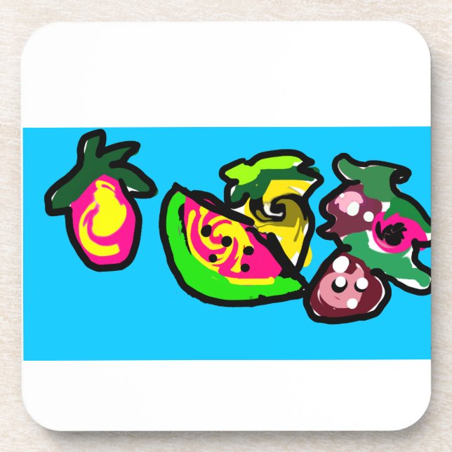 Fruits art fun  beverage coaster (Front)