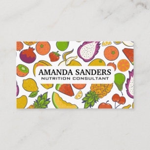 Fruits Background   Nutrition Business Card