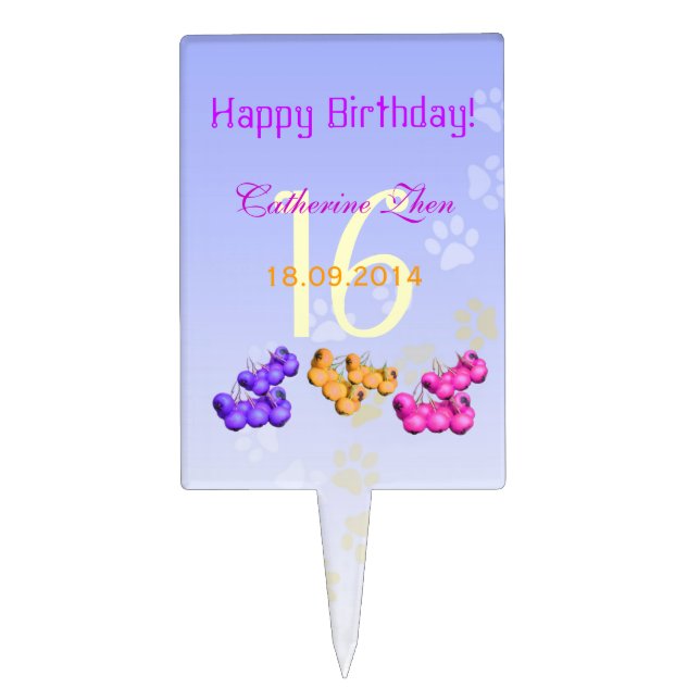 fruits birthday cake pick (Front)