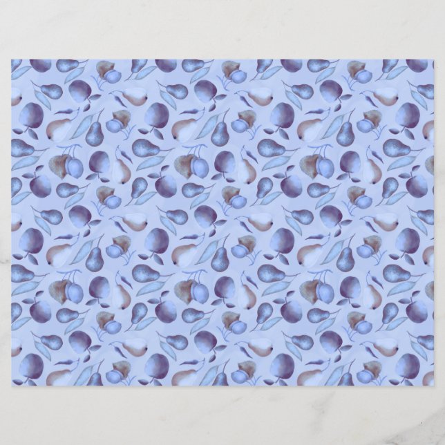 Fruits blue Scrapbook paper (Front)