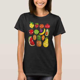 Fruits Collage Cute Fruit and Vegetables T-Shirt