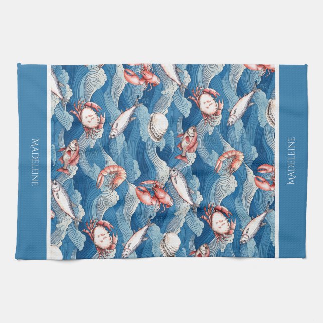 Fruits de Mer Personalized Kitchen Towel (Horizontal)