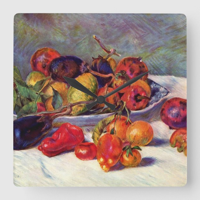 Fruits du Midi Square Wall Clock (Front)