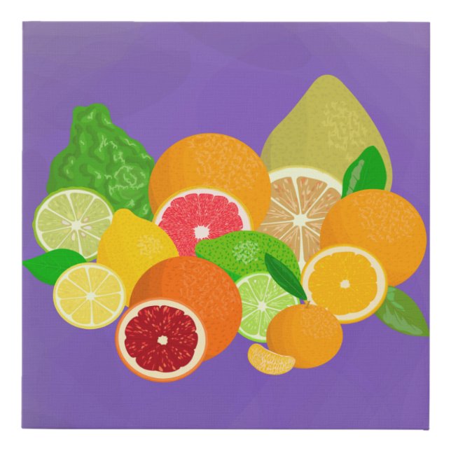 Fruits Faux Wrapped Canvas Print (Front)