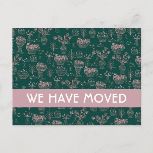 Fruits  Flowers Moving Announcement New Home Chic Postcard