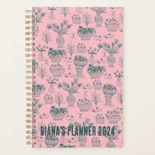 Fruits & Flowers Pattern Blooms Floral Pink CUSTOM Planner
