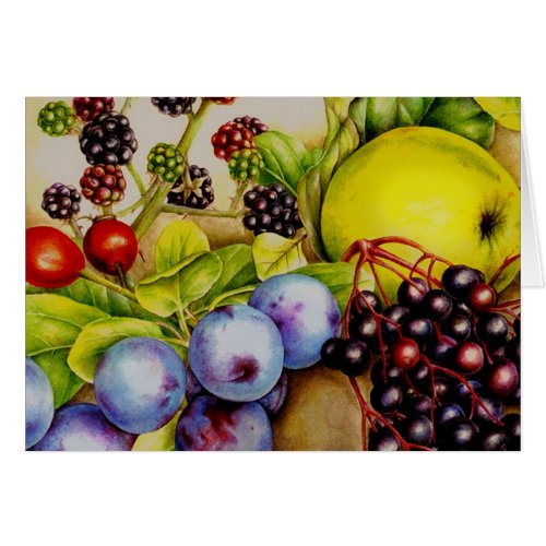 Fruits from the Hedgerow fine art everyday card