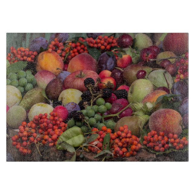 Fruits Graphic Background Cutting Board (Front)