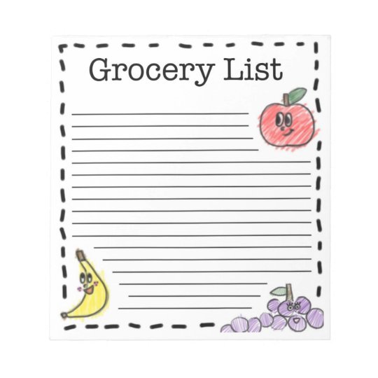 Fruits Grocery List Notepad