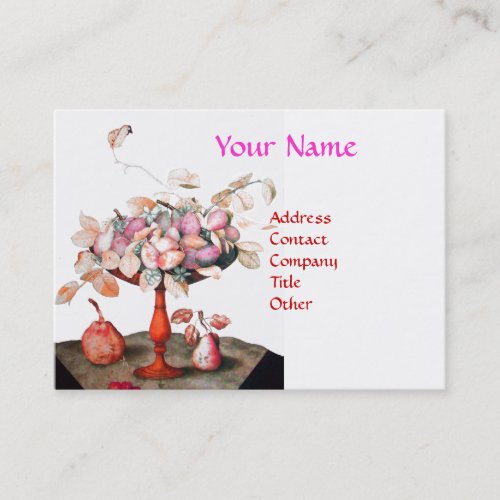 FRUITSJASMINE FLOWERS LEAVES Luxury Pink White Business Card