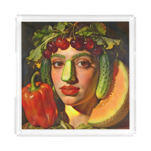 Fruits of Expression – A Surreal Portrait Acrylic Tray