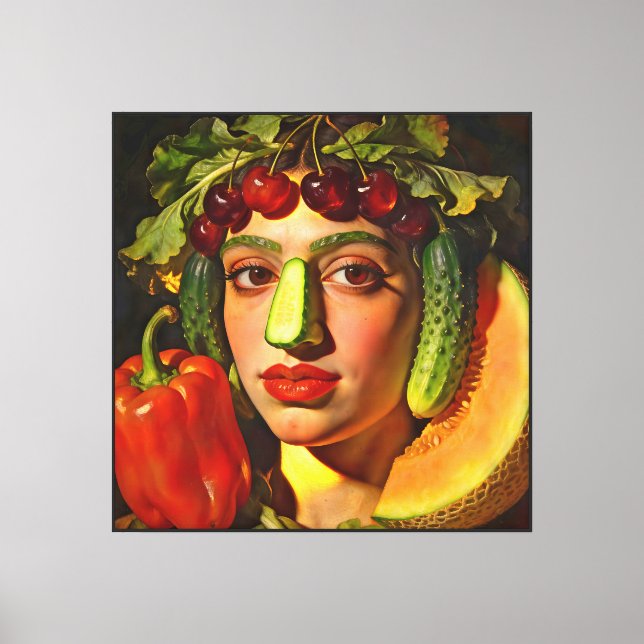 Fruits of Expression – A Surreal Portrait Canvas Print (Front)