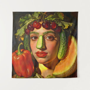 Fruits of Expression – A Surreal Portrait Tapestry