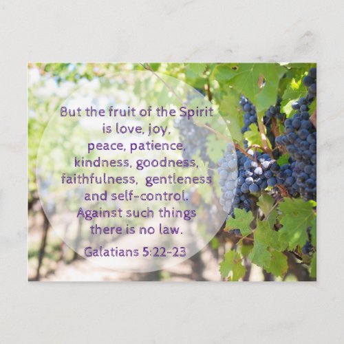 Fruits of the Spirit Bible Verse Postcard