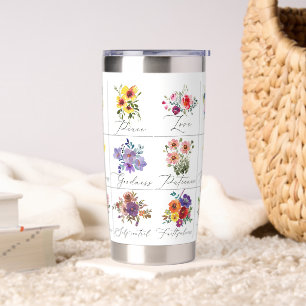 Fruits of the spirit floral insulated tumbler