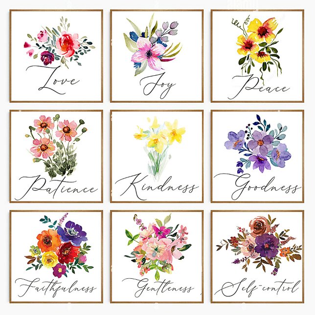 Fruits of the spirit floral poster (Creator Uploaded)