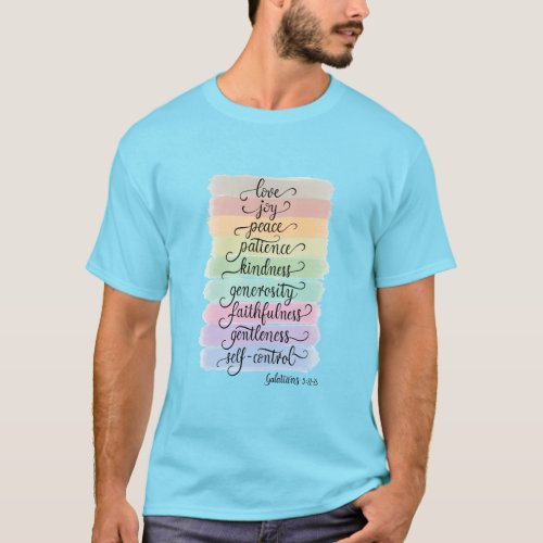 Fruits of the Spirit Galatians 5 22_23_ bible T_Shirt