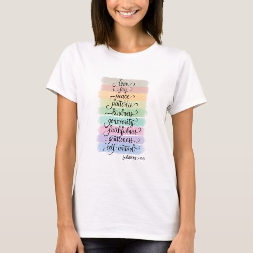 Fruits of the Spirit Galatians 5 22_23_ bible T_Shirt