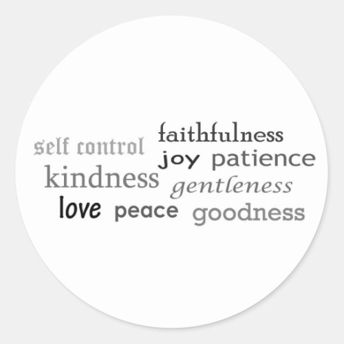 Fruits of the Spirit Galatians 522_23 Classic Round Sticker