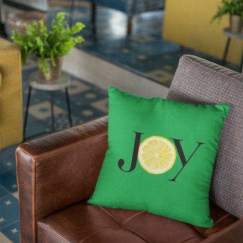 Fruits of the Spirit Lemon Joy Green Pillow