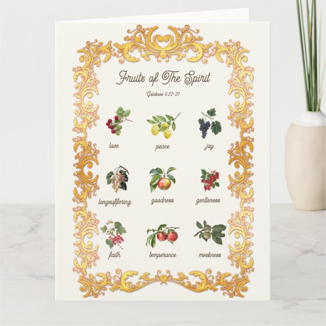 Fruits of The Spirit Scripture Bible Verse Card (Front)
