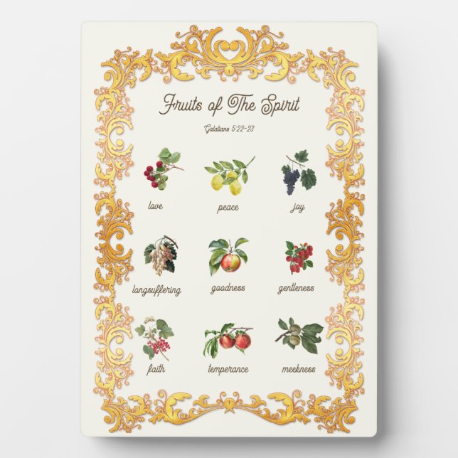 Fruits of The Spirit Scripture Bible Verse Plaque (Front)