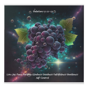Fruits of the spirit wall art/grapes faux canvas print