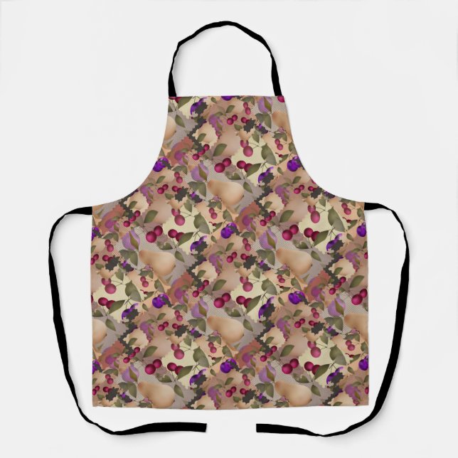 Fruits, patchwork, berries , pear , cherry , plum apron (Front)