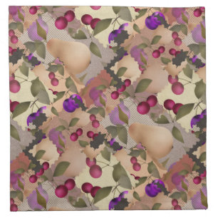 Fruits, patchwork, berries , pear , cherry , plum cloth napkin