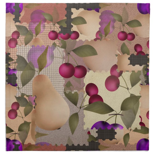 Fruits, patchwork cloth napkin (Front)