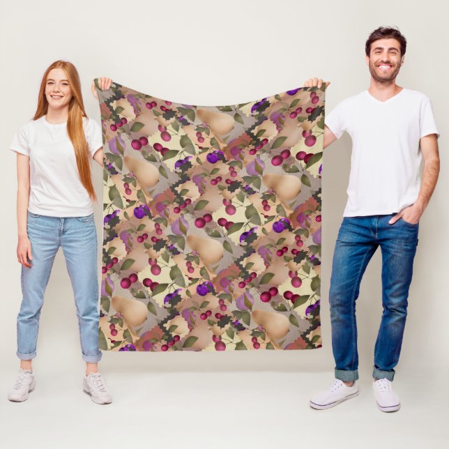Fruits, patchwork fleece blanket (In Situ)