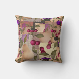 Fruits, patchwork throw pillow