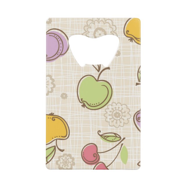 Fruits Pattern Credit Card Bottle Opener (Front)