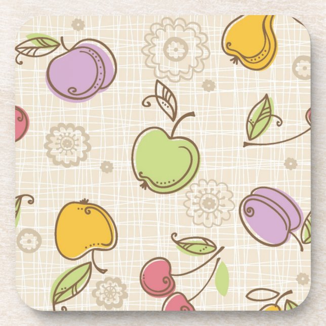Fruits Pattern Drink Coaster (Front)