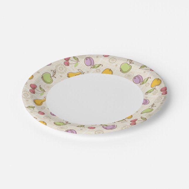 Fruits Pattern Paper Plates (Angled)
