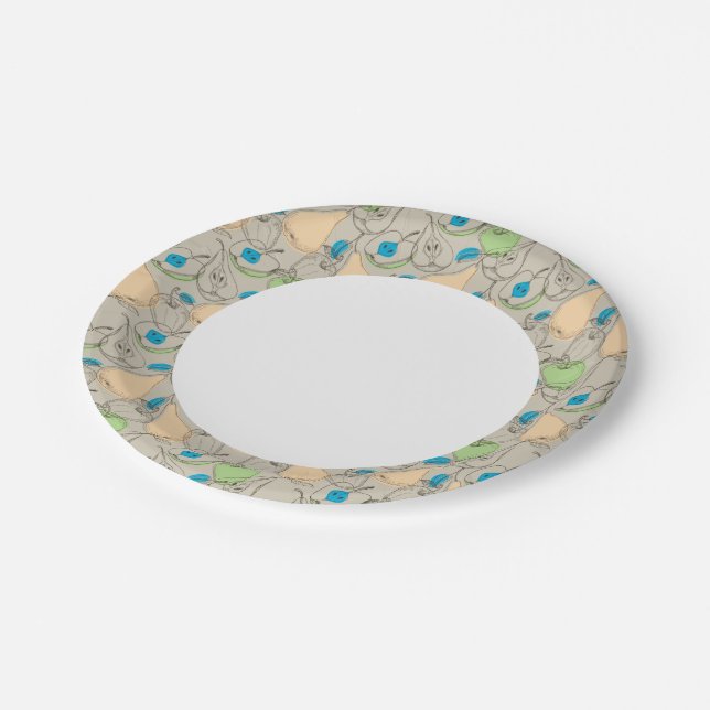 Fruits pattern paper plates (Angled)