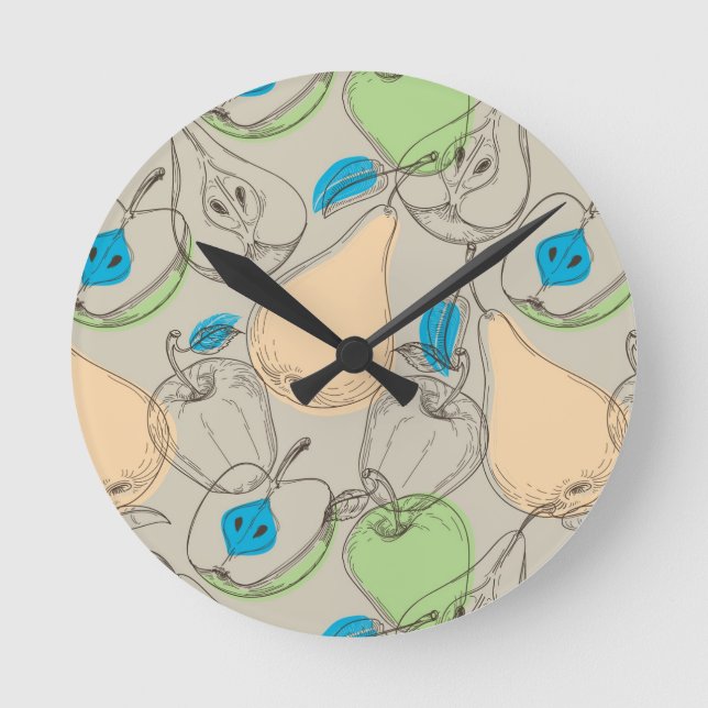 Fruits pattern round clock (Front)