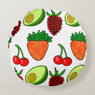 fruits pattern round pillow