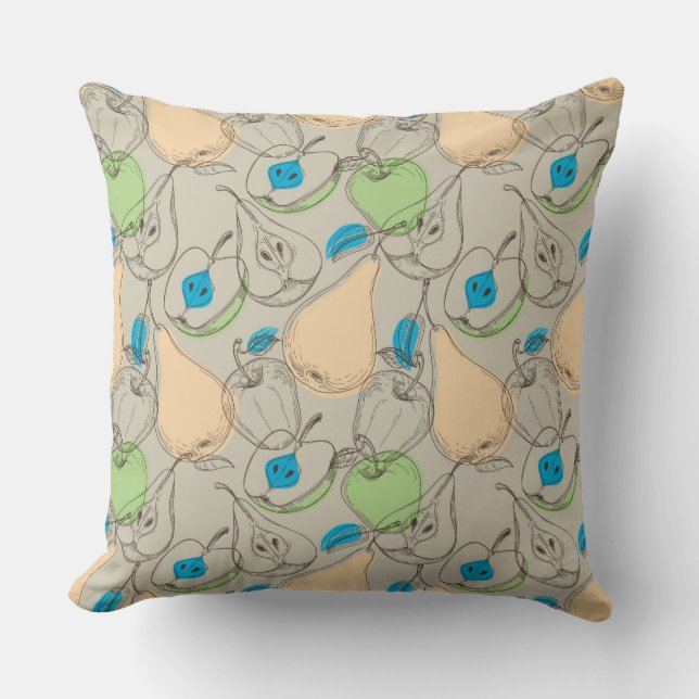 Fruits pattern throw pillow (Front)