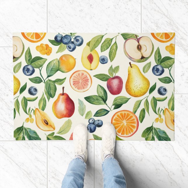 Fruits Pear Apple Orange Doormat (Indoor)