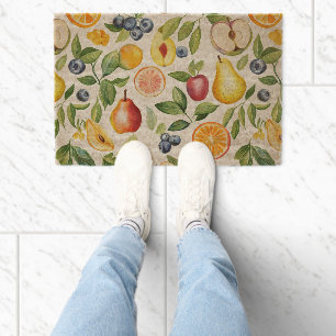 Fruits Pear Apple Orange Fiber Doormat
